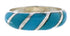 Turquoise Inlay And Authentic Sterling Silver Jewelry Ring Size 4-1/2 AX87754